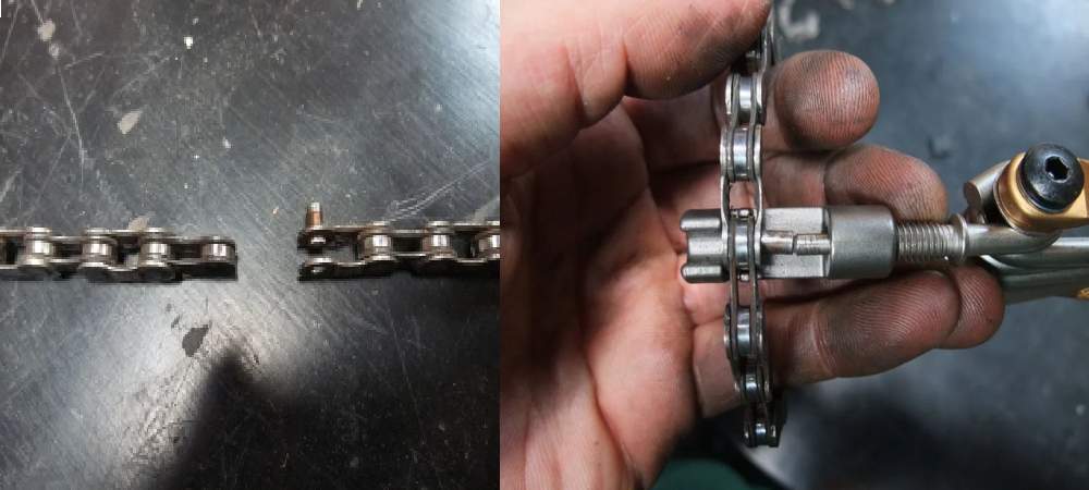 How to Fix a Broken Chain - Push the tool to disassemble the chain